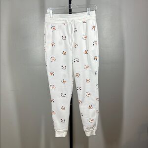 Smiley Face White Joggers
